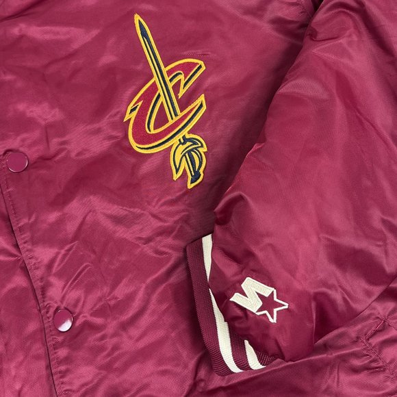 Cleveland Cavaliers Starter Mens 6XL Legacy Vintage Satin Bomber Varsity Jacket - Picture 4 of 12